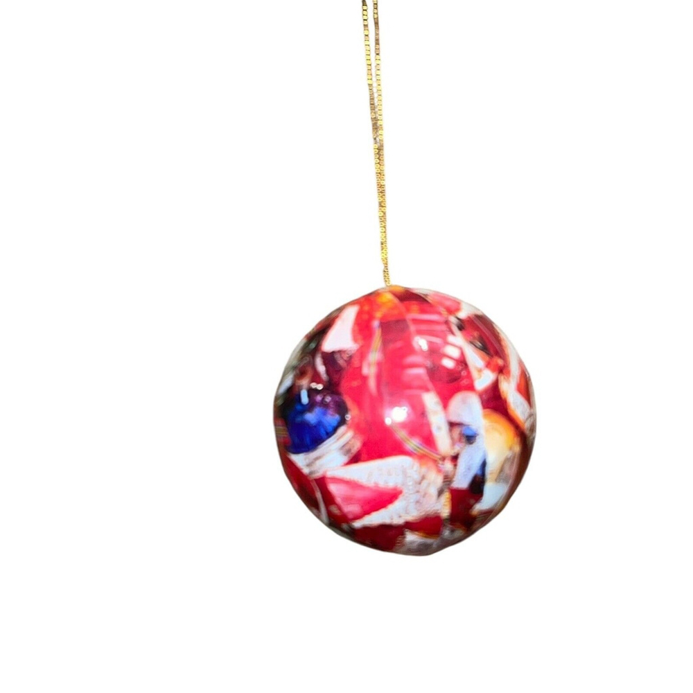 Vintage Decoupage Christmas Tree Ornaments Box Set Of 9 Large Ball Ornaments EUC - Picture 8 of 10